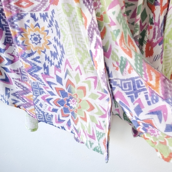 Anthropologie Maeve Bryanna Aztec Tribal Boho Shirt Top Size Large - Picture 9 of 16